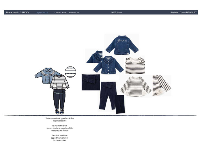  Thème Bébé Filles IKKS Black Pearl Cargo 