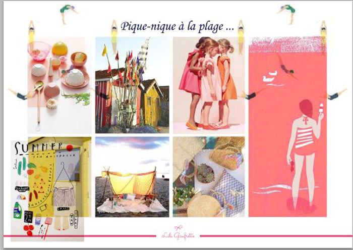  Thème Filles pique nique à la plage 